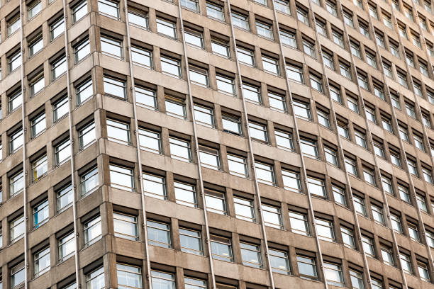 istock Architectural abstract, an office building with concrete and windows 866613102