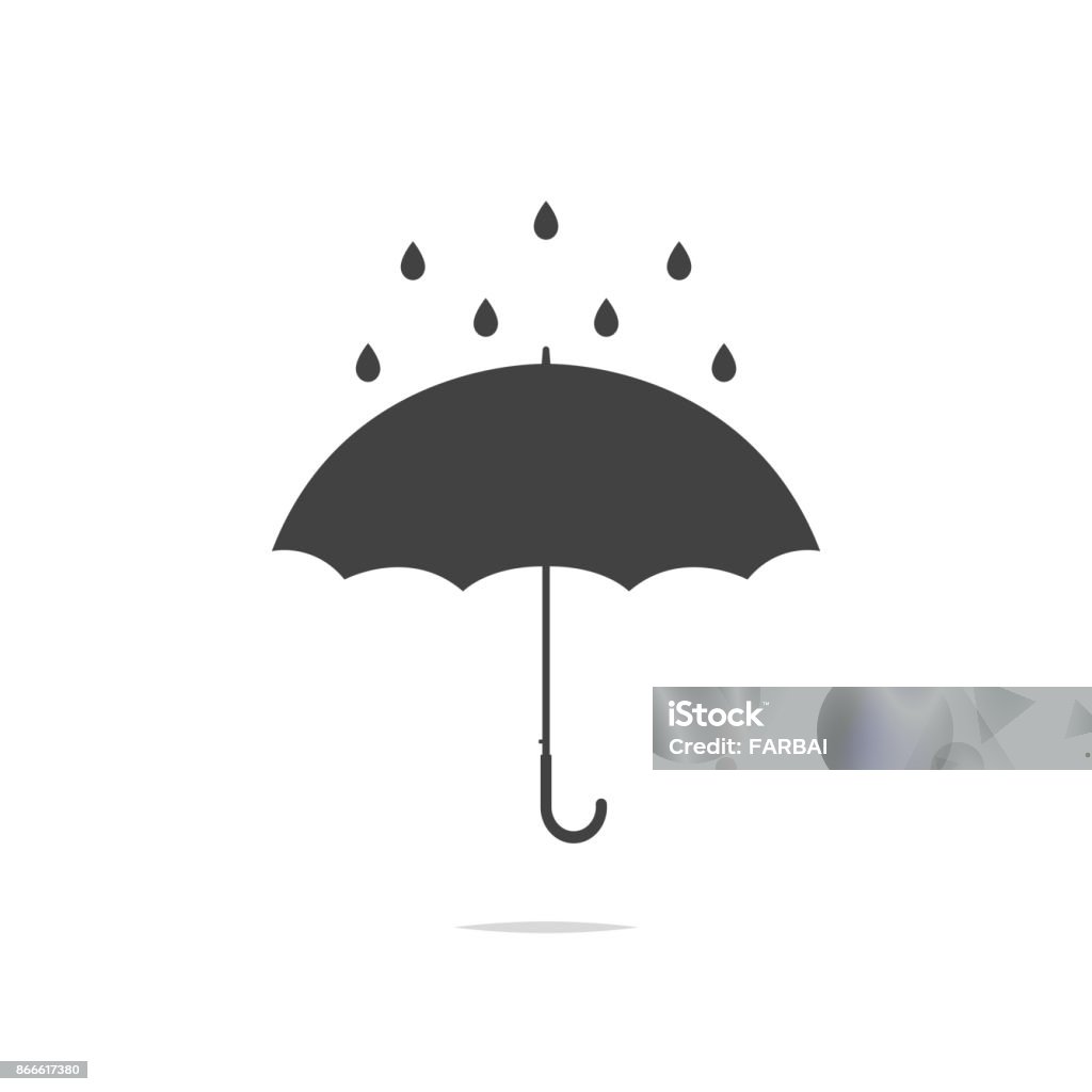 Vecteur de parapluie pluie icône - clipart vectoriel de Parapluie libre de droits