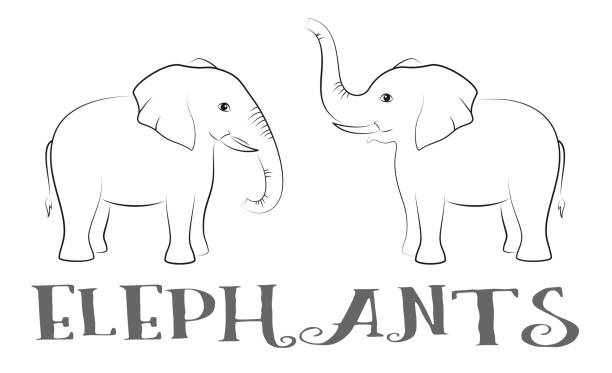 1,821 Black And White Elephant Illustrations & Clip Art - iStock | Black  and white tree, Black and white photography, Black and white animals