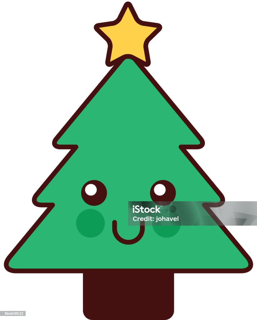 Vetores de Desenho Animado Decoração De Pinho De Árvore De Natal