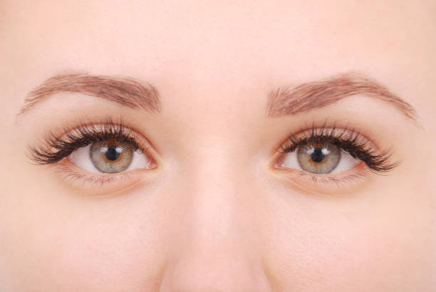 istock Beautiful woman eyes with long eyelashes.  Studio shot 866626504