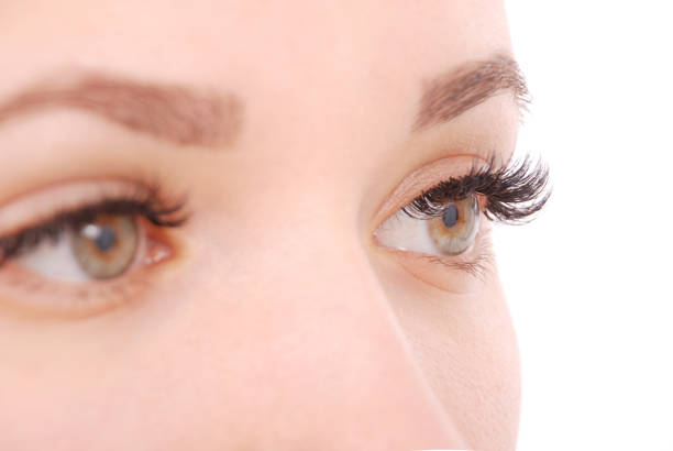 istock Beautiful woman eyes with long eyelashes.  Studio shot 866626632