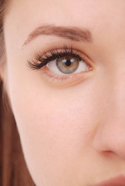 istock Beautiful woman eye with long eyelashes.  Studio shot 866629150