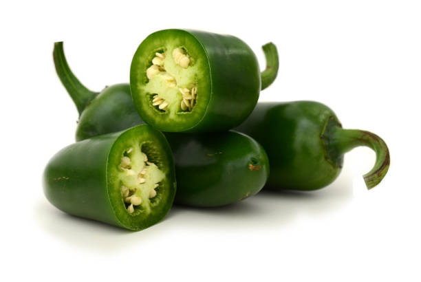 istock pile of finely chopped chilli peppers (Jalapeno pepppers) on a white background 866635486