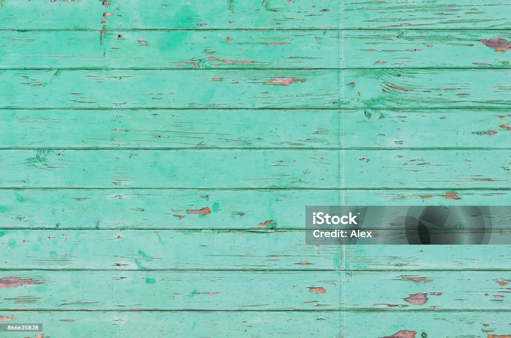 Old turquoise wood texture Vintage green wooden background. Bright Stock Photo
