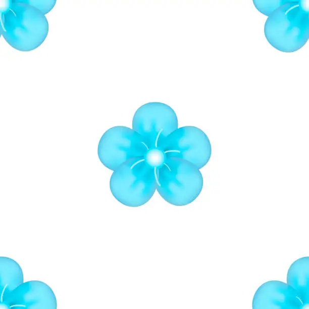 Vector illustration of Seamless pattern of close-up blue flower