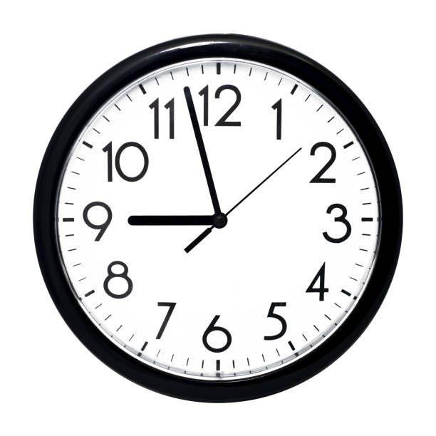 biały zegar ścienny. odizolowane na białym tle. - clock wall clock face clock hand zdjęcia i obrazy z banku zdjęć