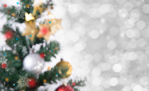 istock Christmas tree with decorations and snowflake on bokeh background. for Happy New Year 2018 866643822