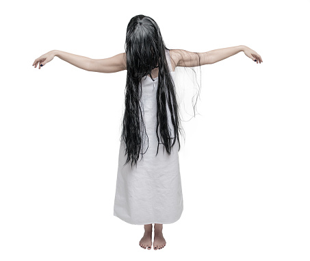 Mystical Ghost Woman In White Shirt With Long Black Hair Stock Photo - Download Image Now - iStock Mystical Ghost Woman In White Shirt With Long Black Hair Stock Photo - Download Image Now - iStock