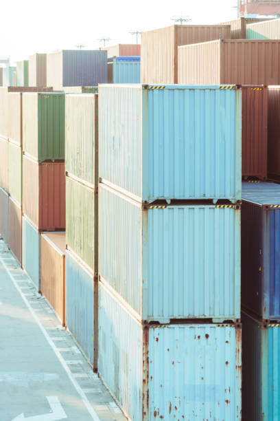 istock colorful containers at port 866648984