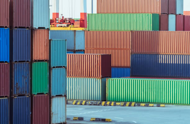 istock colorful containers at port 866651706