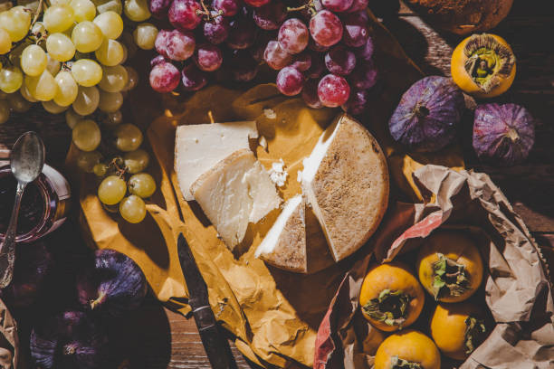 istock Cheese snack with autumn fruits 866655496