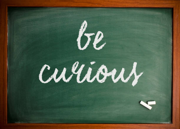 istock Be curious  - Motivational quote on blackboard 866655742