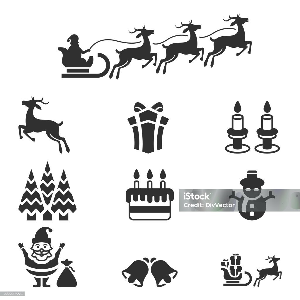 Christmas icons set Christmas icons set , vector illustration Santa Claus stock vector