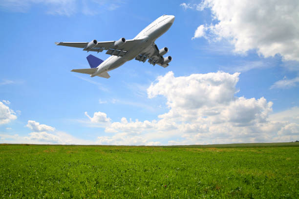 istock Huge airliner taking off in summer nature scene 866658184