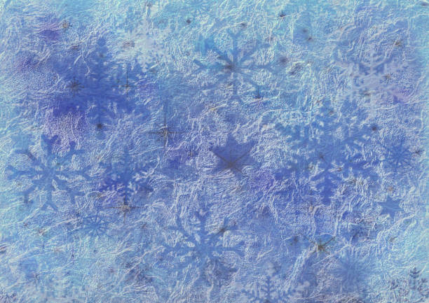 Winter background with snow and snowflakes
