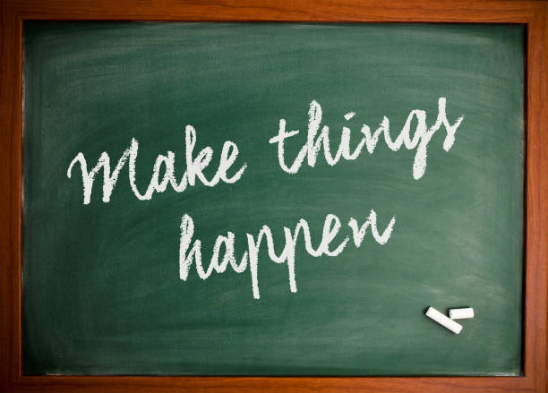 istock Make things happen  - Motivational quote on blackboard 866660706