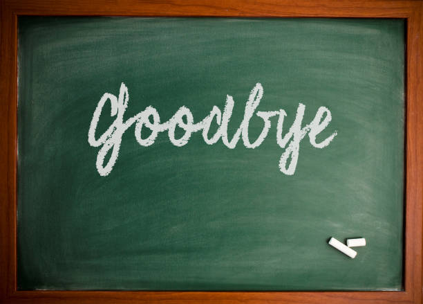 istock Goodbye  - Motivational quote on blackboard 866660922