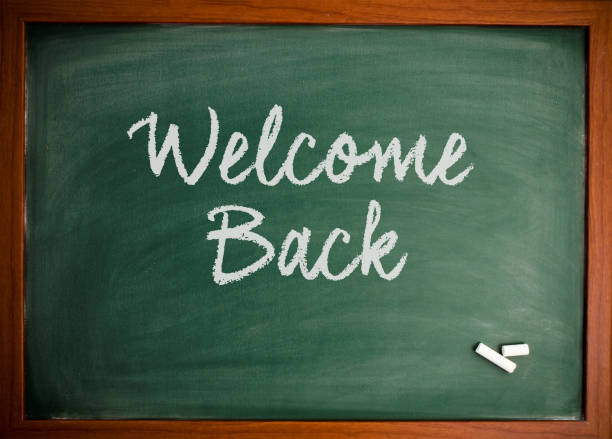 istock Welcome back  - Motivational quote on blackboard 866666674