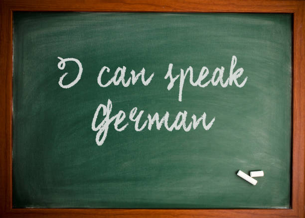 istock I can speak German  - Motivational quote on blackboard 866666988