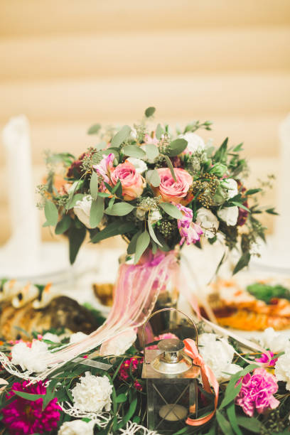 istock Beautiful wedding bouquet with different flowers, roses 866676786
