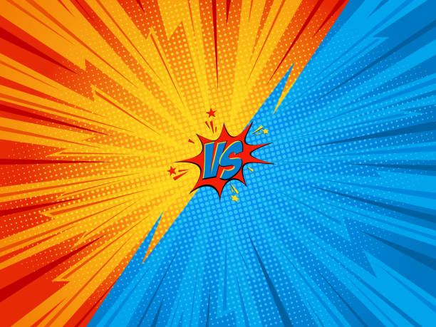VS Versus vs letters , bomb explosive in comic pop art style Vector Illustration superhero backgrounds stock illustrations