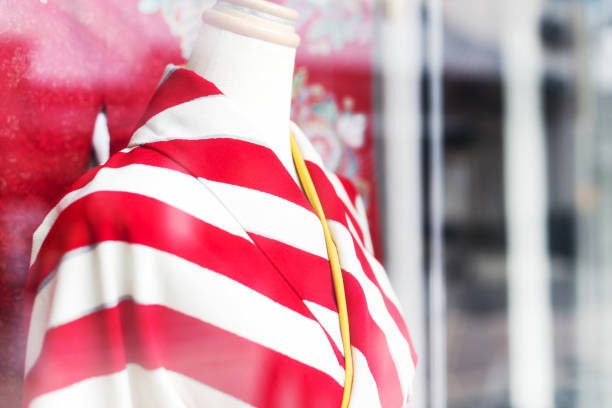 beautiful stylish clothes on manniquin in modern fashion