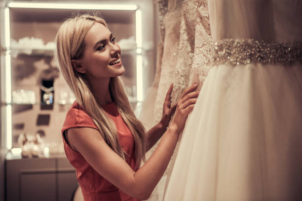 istock Attractive bride in wedding salon 866702046