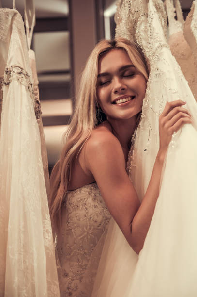 istock Attractive bride in wedding salon 866702312