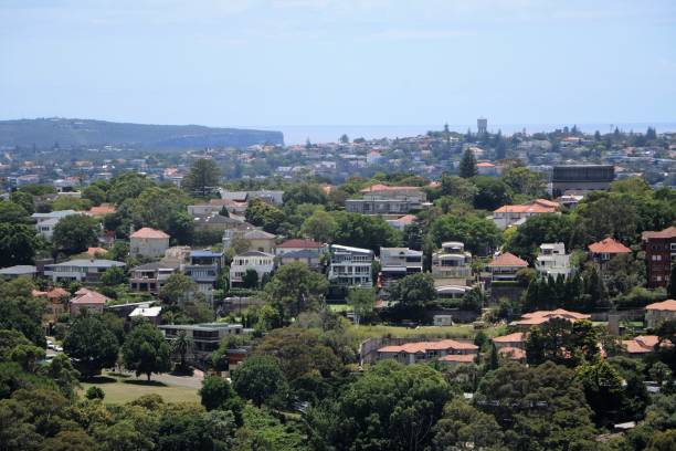 View to Woollahra in Sydney in summer, New South Wales Australia View to Woollahra in Sydney in summer, New South Wales Australia bondi junction stock pictures, royalty-free photos & images