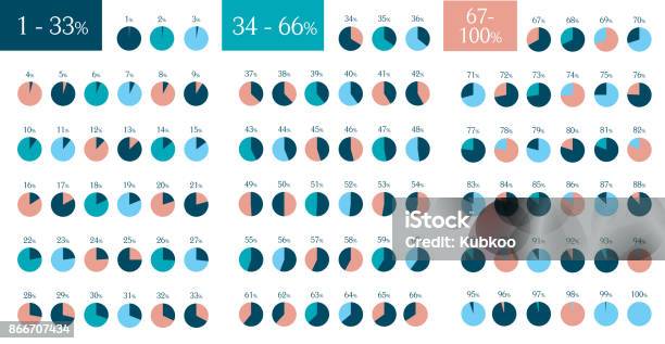 Mega Set Of Infographic Percentage Circle Pie Charts Stock Illustration - Download Image Now