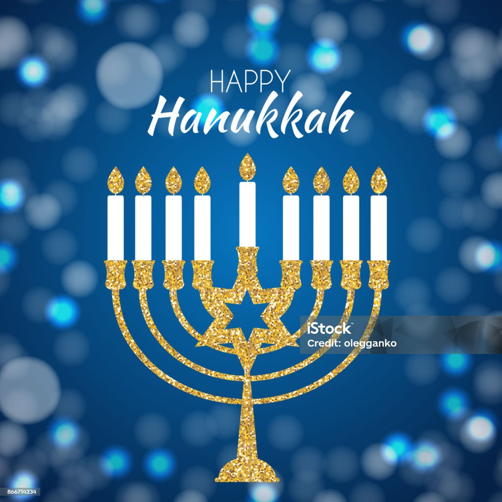 Glücklicher Hanukkah, jüdischer Feiertag Hintergrund. Vektor-Illustration. Chanukka ist der Name der jüdische Feiertag - Lizenzfrei Chanukka Vektorgrafik