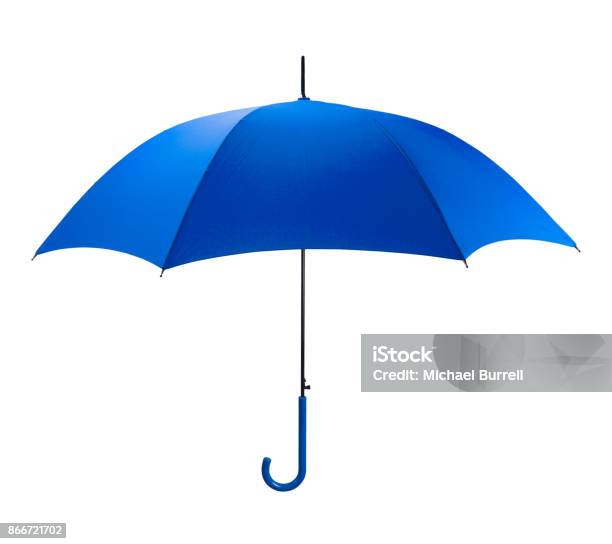 Photo libre de droit de Parapluie Bleu banque d'images et plus d'images libres de droit de Parapluie - Parapluie, Bleu, Objet ou sujet détouré