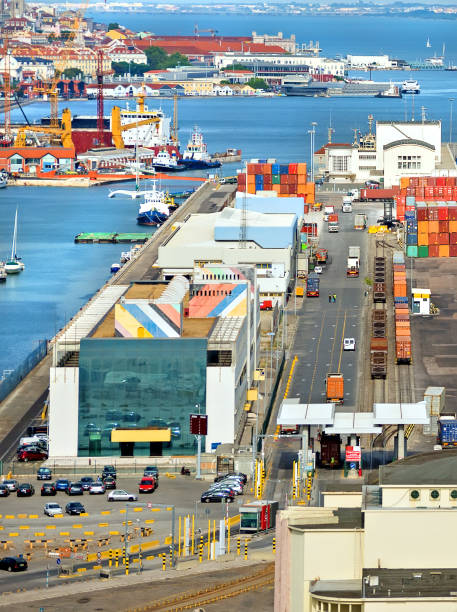 istock Check point in Industrial sea port. 866721790