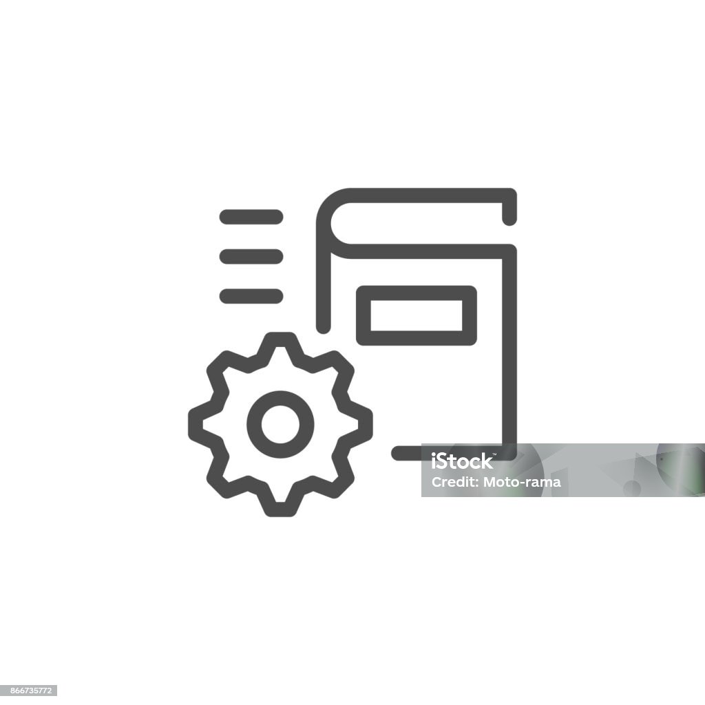 Technical documentation line icon Technical documentation line icon isolated on white. Vector illustration Instruction Manual stock vector