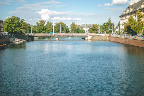 istock Bridge over Odra river in Wroclaw, Poland. Sunny summer afternoon 866738822