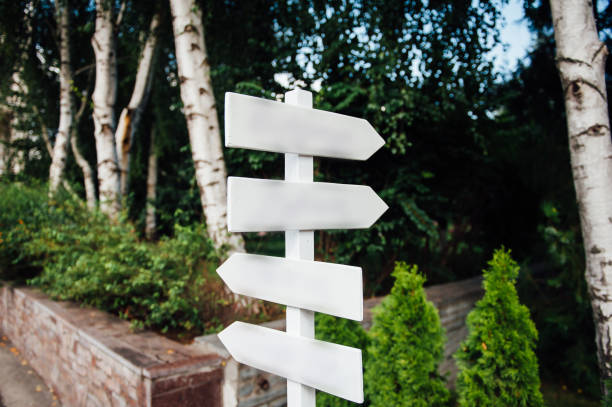 istock wedding ceremony in park. Focus on wooden pointer 866739436