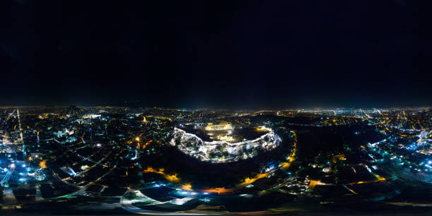 istock Acropolis of Athens night shot by drone 866742462