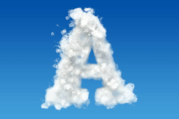 Letter A, alphabet from clouds in the sky. 3D rendering Letter A, alphabet from clouds in the sky. 3D rendering large letter a stock pictures, royalty-free photos & images