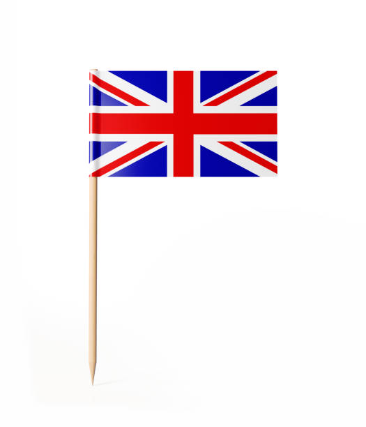 Tiny Cocktail Stick British Flag Tiny cocktail stick flag of Great Britain. With clipping path. toothpick stock pictures, royalty-free photos & images