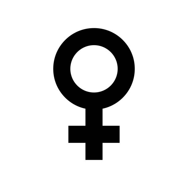 ilustraciones, imágenes clip art, dibujos animados e iconos de stock de icono de símbolo del sexo femenino. icono negro, minimalista, aislado sobre fondo blanco. - symbol