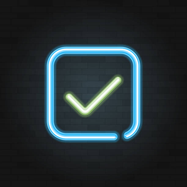 4,800+ Neon Check Symbol Stock Photos and Royalty-Free Pictures