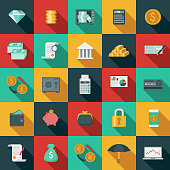 istock Flat Design Banking and Finance Icon Set with Side Shadow 866779660