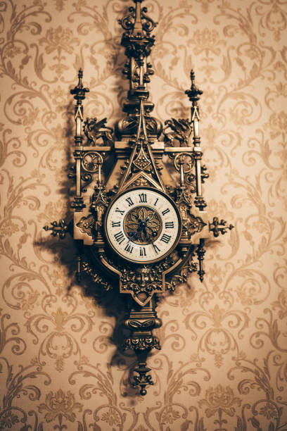 istock Anyique vintage wall clock, retro toned, vertical 866785906