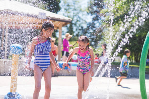 istock Summer afternoon at the splash pad 866793158