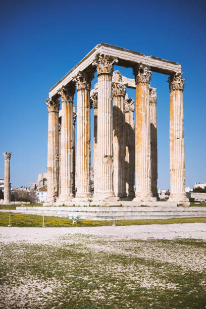 Colossal ruined temple in the centre Athens, capital of Greece