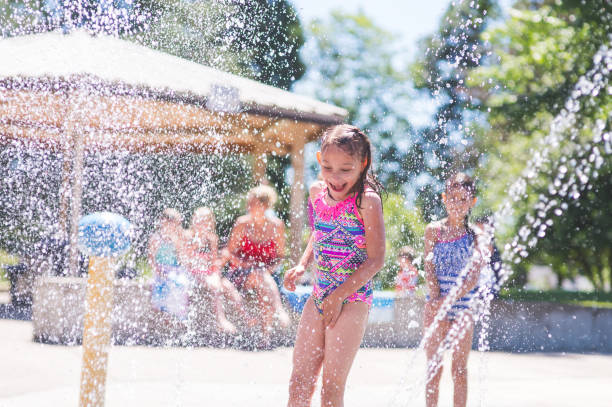istock Summer afternoon at the splash pad 866793174