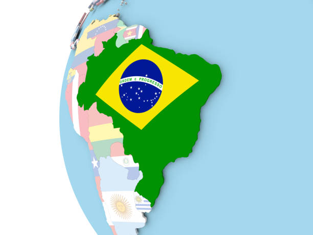 istock Flag of Brazil on political globe 866810008