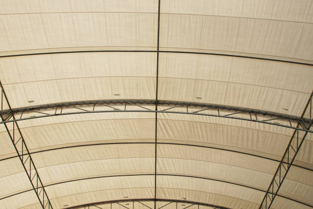istock Roof Dome construtction, canvas and metal sheet 866819532