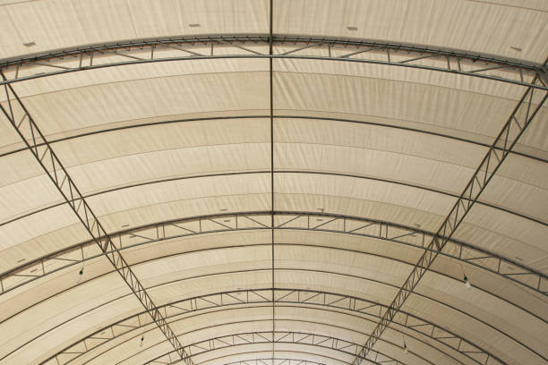 istock Roof Dome construtction, canvas and metal sheet 866819546